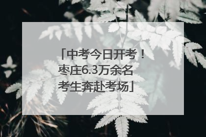 中考今日开考！枣庄6.3万余名考生奔赴考场