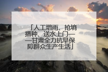 人工增雨、抢墒播种、送水上门——甘肃全力抗旱保障群众生产生活