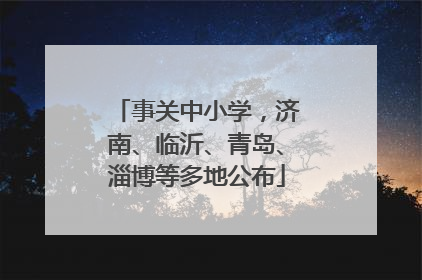 事关中小学，济南、临沂、青岛、淄博等多地公布