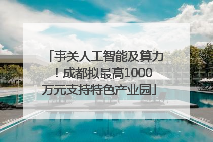 事关人工智能及算力！成都拟最高1000万元支持特色产业园