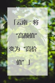 云南：将“高颜值”变为“高价值”