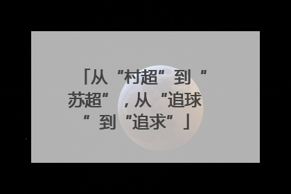 从“村超”到“苏超”，从“追球”到“追求”