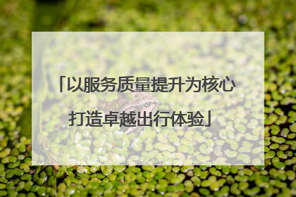 以服务质量提升为核心 打造卓越出行体验
