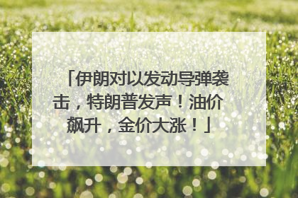 伊朗对以发动导弹袭击，特朗普发声！油价飙升，金价大涨！