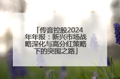 传音控股2024年年报：新兴市场战略深化与高分红策略下的突围之路