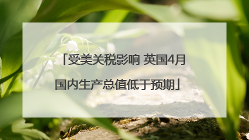 受美关税影响 英国4月国内生产总值低于预期