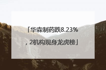 华森制药跌8.23%，2机构现身龙虎榜
