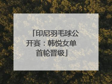 印尼羽毛球公开赛：韩悦女单首轮晋级