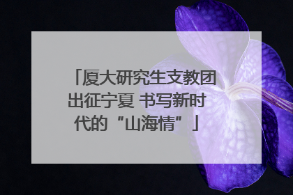 厦大研究生支教团出征宁夏 书写新时代的“山海情”