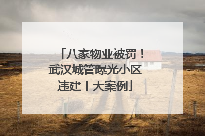八家物业被罚！武汉城管曝光小区违建十大案例