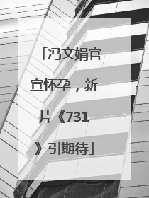 冯文娟官宣怀孕，新片《731》引期待