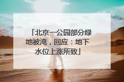 北京一公园部分绿地被淹，回应：地下水位上涨所致