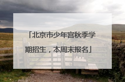 北京市少年宫秋季学期招生，本周末报名