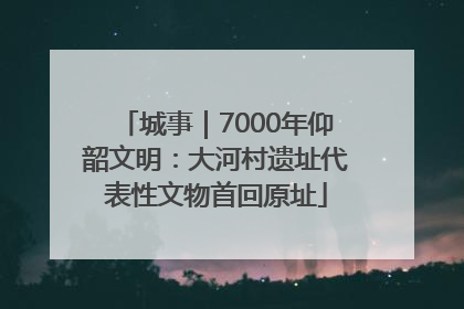 城事｜7000年仰韶文明：大河村遗址代表性文物首回原址