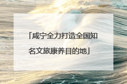 咸宁全力打造全国知名文旅康养目的地
