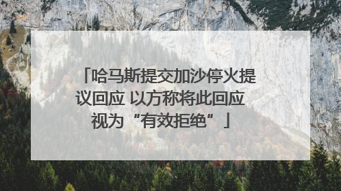哈马斯提交加沙停火提议回应 以方称将此回应视为“有效拒绝”