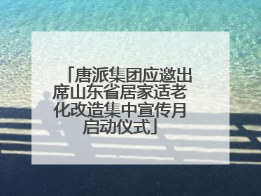唐派集团应邀出席山东省居家适老化改造集中宣传月启动仪式