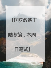 国乒教练王皓考编，本周日笔试