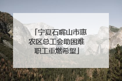 宁夏石嘴山市惠农区总工会助困难职工重燃希望