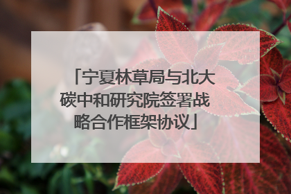 宁夏林草局与北大碳中和研究院签署战略合作框架协议