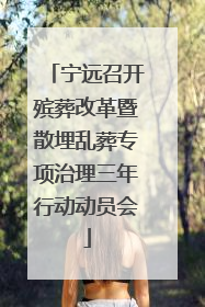 宁远召开殡葬改革暨散埋乱葬专项治理三年行动动员会
