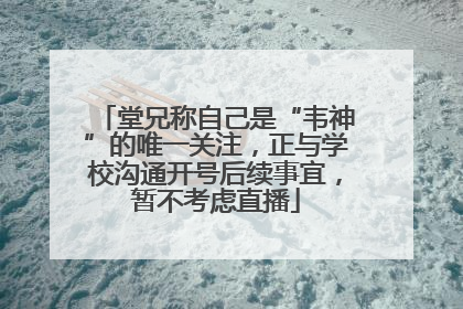 堂兄称自己是“韦神”的唯一关注，正与学校沟通开号后续事宜，暂不考虑直播