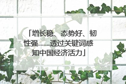 增长稳、态势好、韧性强……透过关键词感知中国经济活力