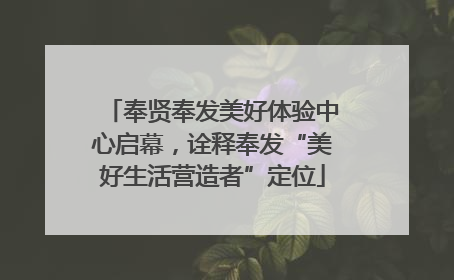 奉贤奉发美好体验中心启幕，诠释奉发“美好生活营造者”定位