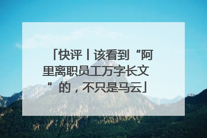 快评丨该看到“阿里离职员工万字长文”的，不只是马云