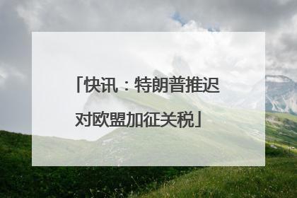 快讯：特朗普推迟对欧盟加征关税