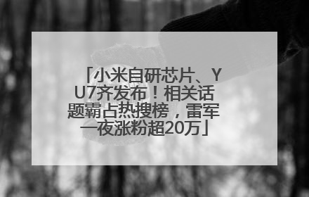 小米自研芯片、YU7齐发布！相关话题霸占热搜榜，雷军一夜涨粉超20万