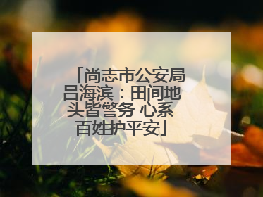尚志市公安局吕海滨：田间地头皆警务 心系百姓护平安