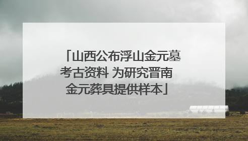山西公布浮山金元墓考古资料 为研究晋南金元葬具提供样本
