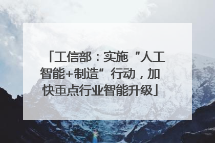 工信部：实施“人工智能+制造”行动，加快重点行业智能升级