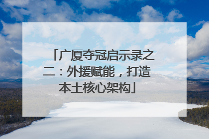 广厦夺冠启示录之二：外援赋能，打造本土核心架构