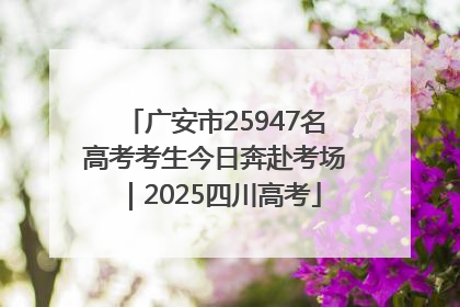 广安市25947名高考考生今日奔赴考场｜2025四川高考