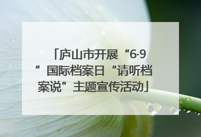 庐山市开展“6·9”国际档案日“请听档案说”主题宣传活动