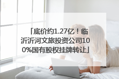 底价约1.27亿！临沂沂河文旅投资公司100%国有股权挂牌转让