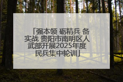 强本领 砺精兵 备实战 贵阳市南明区人武部开展2025年度民兵集中轮训