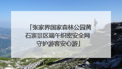 张家界国家森林公园黄石寨景区端午织密安全网 守护游客安心游