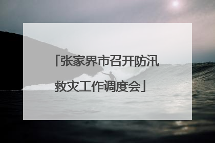 张家界市召开防汛救灾工作调度会