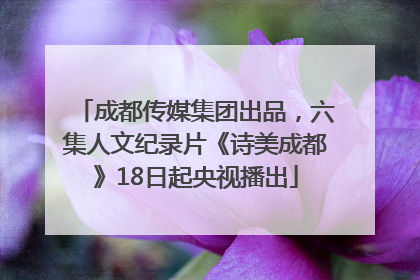 成都传媒集团出品，六集人文纪录片《诗美成都》18日起央视播出