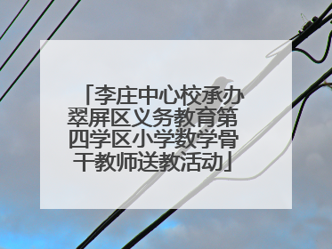 李庄中心校承办翠屏区义务教育第四学区小学数学骨干教师送教活动