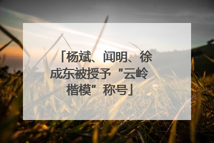 杨斌、闻明、徐成东被授予“云岭楷模”称号