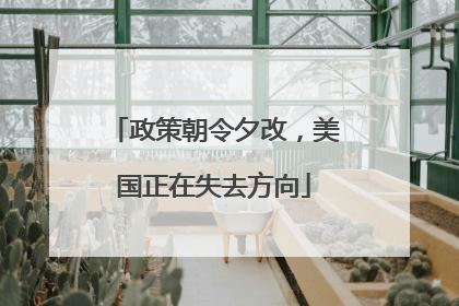 政策朝令夕改，美国正在失去方向