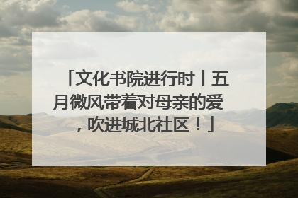 文化书院进行时丨五月微风带着对母亲的爱，吹进城北社区！