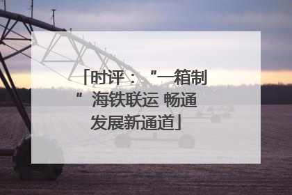 时评：“一箱制”海铁联运 畅通发展新通道
