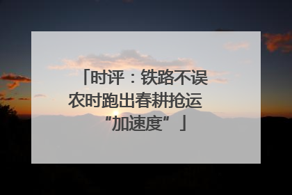 时评：铁路不误农时跑出春耕抢运“加速度”