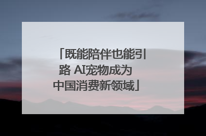 既能陪伴也能引路 AI宠物成为中国消费新领域