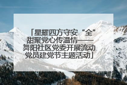 星耀四方守安“全” 甜聚党心传温情——舞阳社区党委开展流动党员建党节主题活动